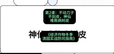 第2节：【物理手段】不动刀子不刮皮，神仙难救病树皮，课程：《经济作物冬季清园&middot;实战防坑指南》#识农AI